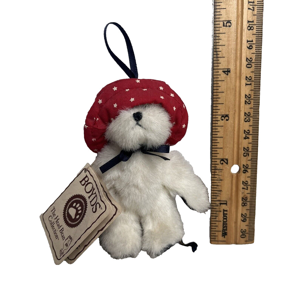 Boyds Bears Mini 4" Jane Plush Stuffed Animal Collectible Ornament Patriotic